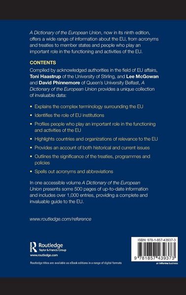 Produktbild: A Dictionary of the European Union