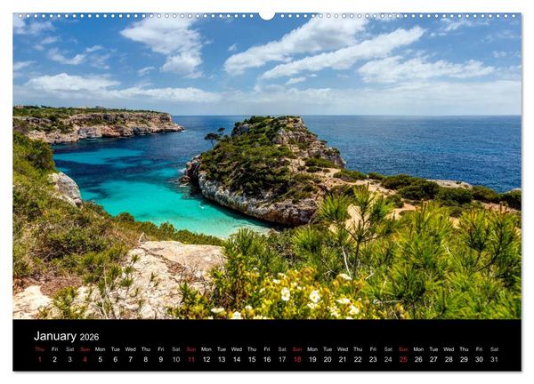 Produktbild: Majorca 2026 Insights (High Quality Premium Wall Calendar 2026 DIN A2 landscape),CALVENDO 12 Month Wall Calendar