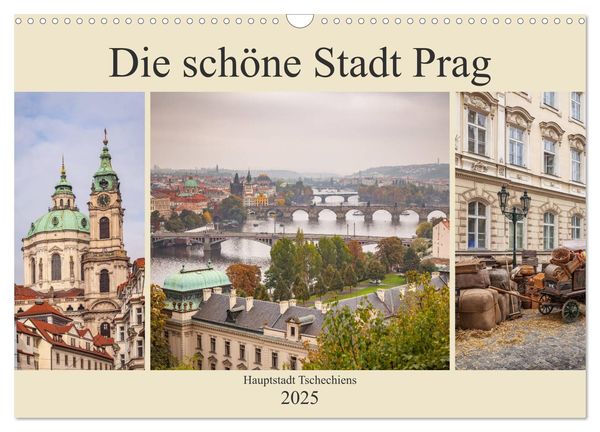 Die schöne Stadt Prag (Wandkalender 2025 DIN A3 quer), CALVENDO Monatskalender