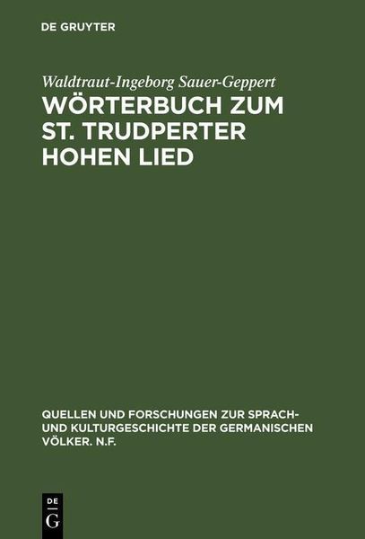 Produktbild: W&ouml;rterbuch zum St. Trudperter Hohen Lied