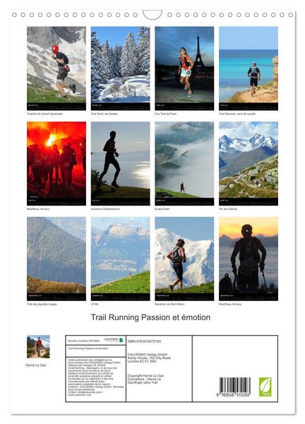 Produktbild: Trail Running Passion et &eacute;motion (Calendrier mural 2026 DIN A3 horizontal), CALVENDO calendrier mensuel