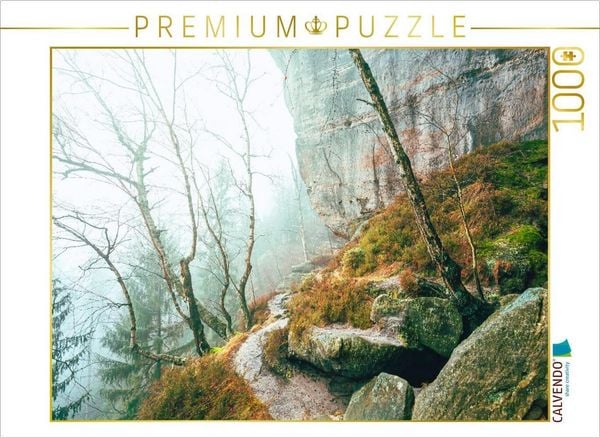 CALVENDO Puzzle Unterer Terrassenweg, Sächsische Schweiz | 1000 Teile Lege-Größe 64x48cm Foto-Puzzle für glückliche Stunden