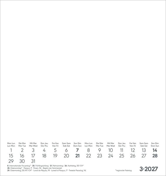 Produktbild: Kreativkalender S schwarz 2027
