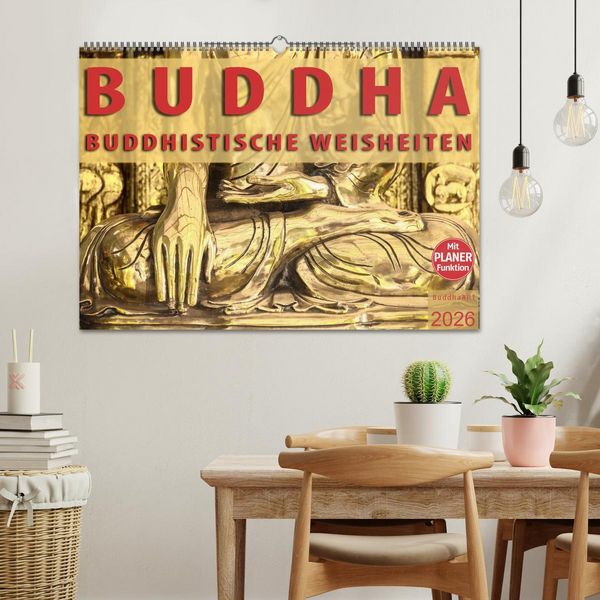 Produktbild: BUDDHA Buddhistische Weisheiten (Wandkalender 2026 DIN A2 quer), CALVENDO Monatskalender