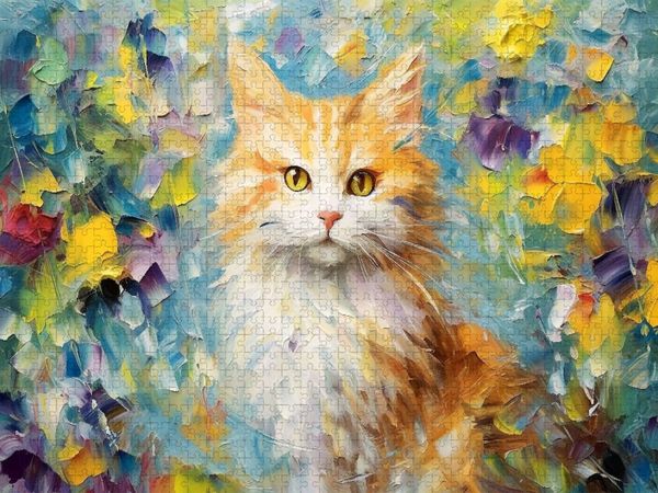 Produktbild: CALVENDO Puzzle K&auml;tzchen im Stil moderner Kunst | 1000 Teile Lege-Gr&ouml;&szlig;e 64x48cm Foto-Puzzle f&uuml;r gl&uuml;ckliche Stunden
