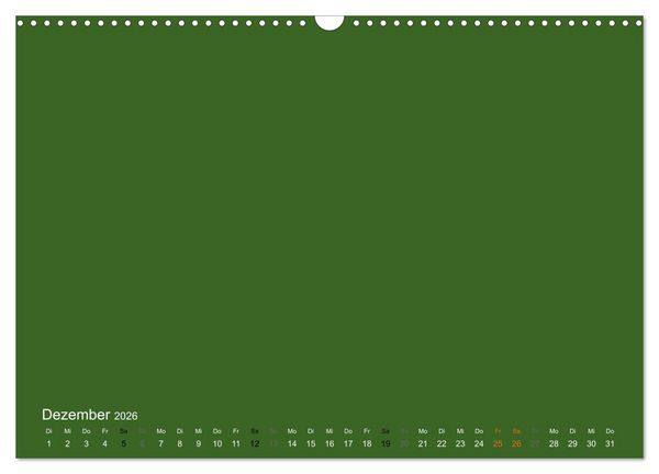 Produktbild: Bastelkalender - dunkel Gr&uuml;n (Wandkalender 2026 DIN A3 quer), CALVENDO Monatskalender
