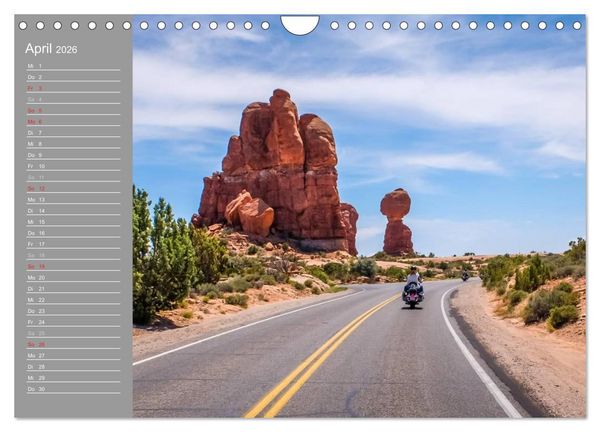 Produktbild: Biker Paradies - Die Canyons der USA (Wandkalender 2026 DIN A4 quer), CALVENDO Monatskalender