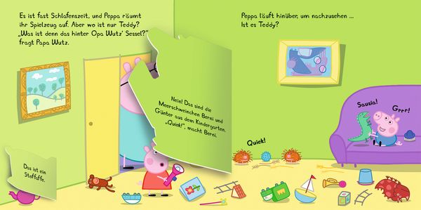 Produktbild: Peppa Pig: Wo ist Peppas Teddy? Mein Gutenacht-Klappenbuch