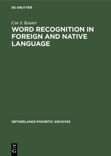 Produktbild: Word recognition in foreign and native language