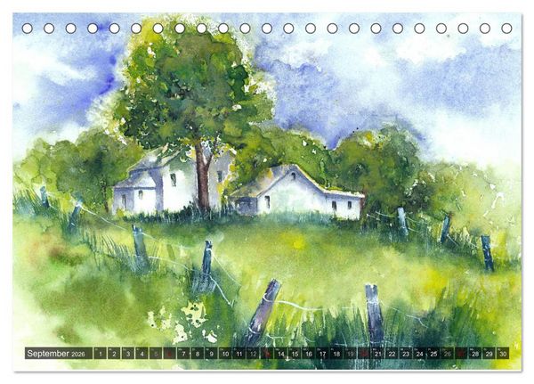 Produktbild: Garten Aquarelle (Tischkalender 2026 DIN A5 quer), CALVENDO Monatskalender