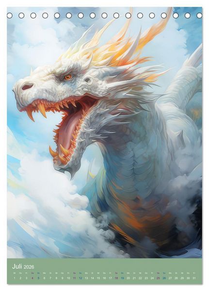 Produktbild: Sagenland der Drachen (Tischkalender 2026 DIN A5 hoch), CALVENDO Monatskalender