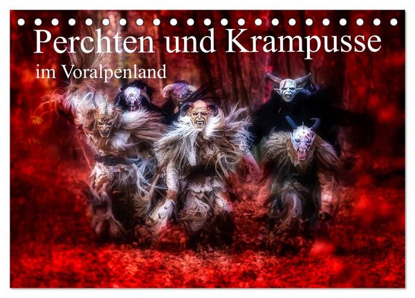 Produktbild: Perchten und Krampusse im Voralpenland (Tischkalender 2026 DIN A5 quer), CALVENDO Monatskalender