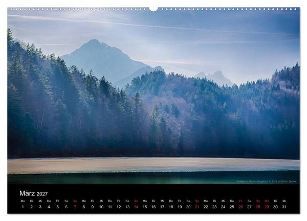 Produktbild: Licht &uuml;ber Bergen und Seen (hochwertiger Premium Wandkalender 2027 DIN A2 quer), Kunstdruck in Hochglanz