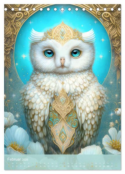 Produktbild: Tiere im Tarot Stil (Tischkalender 2026 DIN A5 hoch), CALVENDO Monatskalender