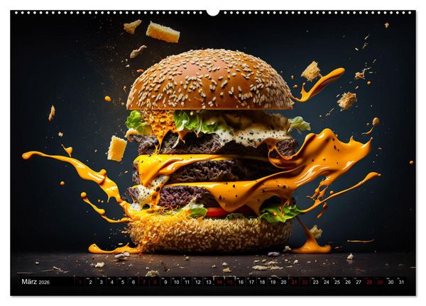 Produktbild: Burgerfood (Wandkalender 2026 DIN A2 quer), CALVENDO Monatskalender