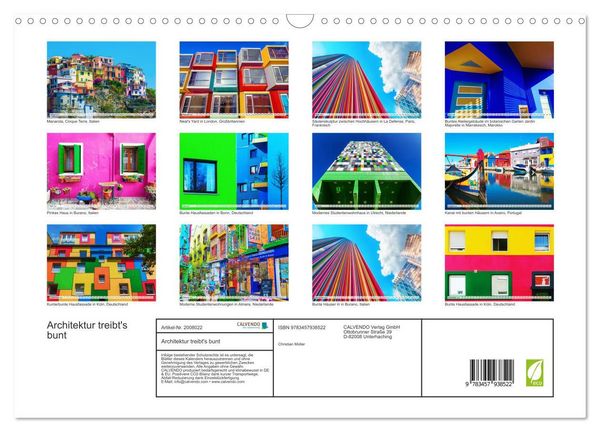 Produktbild: Architektur treibt's bunt (Wandkalender 2026 DIN A3 quer), CALVENDO Monatskalender