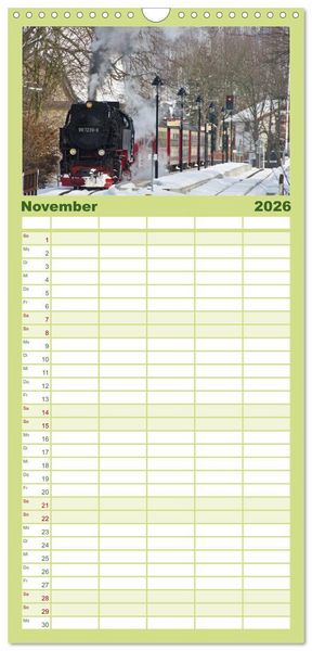 Produktbild: Familienplaner 2026 - Schmalspurbahnen in Sachsen Anhalt mit 5 Spalten (Wandkalender, 21 x 45 cm) CALVENDO