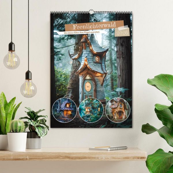 Produktbild: Feenlichterwald - Wo kleine Elfen ihre Fl&uuml;gel ausruhen (Wandkalender 2026 DIN A2 hoch), CALVENDO Monatskalender