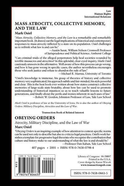 Produktbild: Mass Atrocity, Collective Memory, and the Law