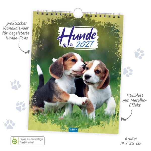 Produktbild: TR&Ouml;TSCH - Notizkalender zum H&auml;ngen Hunde 2027