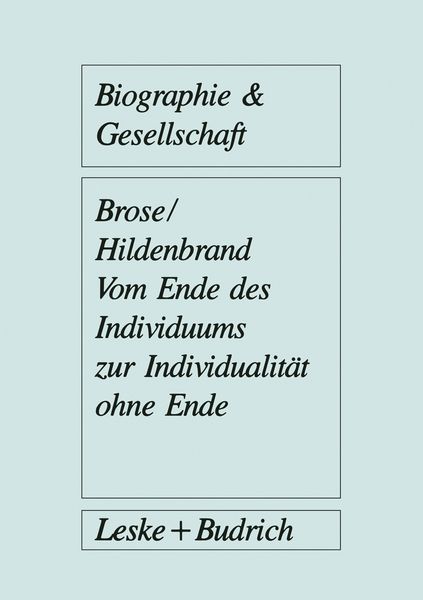 Produktbild: Vom Ende des Individuums zur Individualit&auml;t ohne Ende