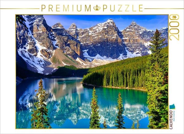 CALVENDO Puzzle Der Moraine Lake - entgegen seinem Namen - wurde durch die Barriere eines gewaltigen Felssturzes geschaffen. | 2000 Teile Lege-Größe 9