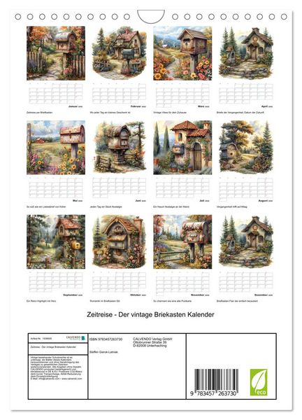 Produktbild: Zeitreise - Der vintage Briekasten Kalender (Wandkalender 2026 DIN A4 hoch), CALVENDO Monatskalender