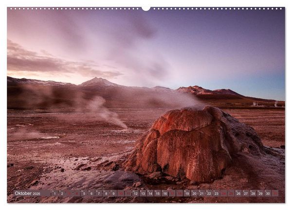 Produktbild: Atacama: Karge W&uuml;ste, m&auml;chtige Vulkane und farbenpr&auml;chtige Lagunen (Wandkalender 2026 DIN A2 quer), CALVENDO Monatskalender