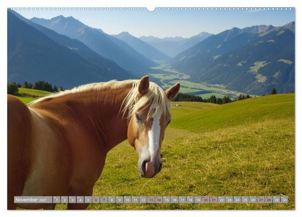 Produktbild: Alpent&auml;ler und Haflinger Pferde (Wandkalender 2027 DIN A2 quer), CALVENDO Monatskalender