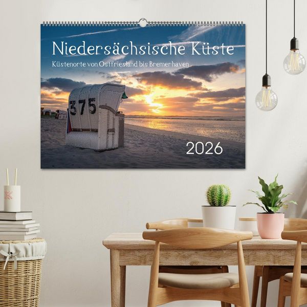 Produktbild: Nieders&auml;chsische K&uuml;ste - K&uuml;stenorte von Ostfriesland bis Bremerhaven (Wandkalender 2026 DIN A2 quer), CALVENDO Monatskalender