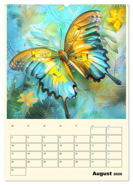 Produktbild: Schmetterlinge der Fantasie entsprungen - Planer (Wandkalender 2026 DIN A2 hoch), CALVENDO Monatskalender