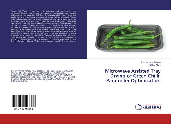 Produktbild: Microwave Assisted Tray Drying of Green Chilli: Parameter Optimization