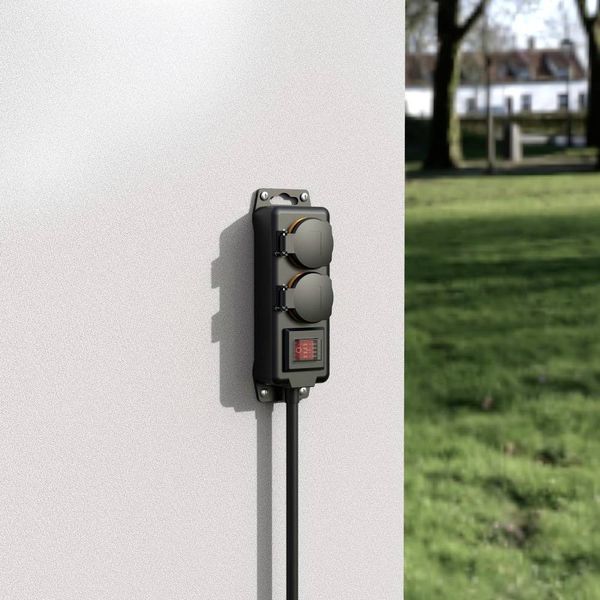 Produktbild: Hama 00223062 Gartensteckdose Schwarz erh&ouml;hter Ber&uuml;hrungsschutz, mit Schalter