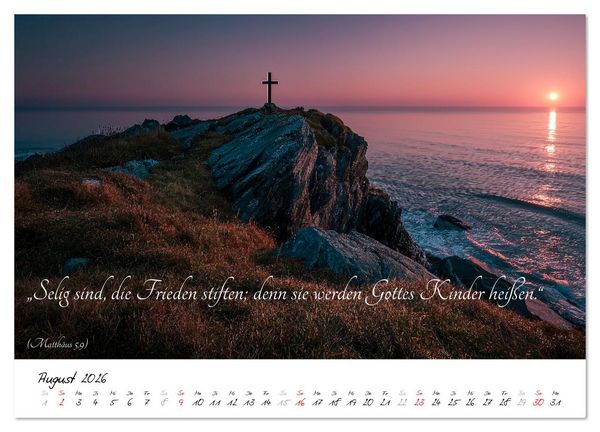 Produktbild: Christlicher Kalender mit Bibelzitaten und spirituellen Bildern (Wandkalender 2026 DIN A2 quer), CALVENDO Monatskalender