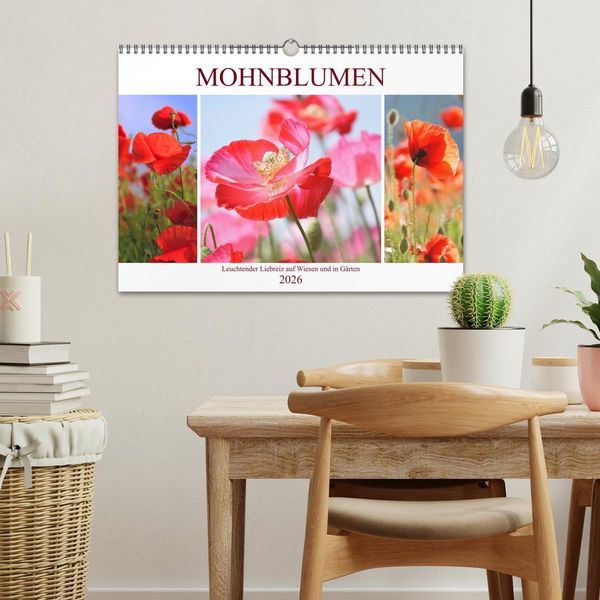 Produktbild: Mohnblumen. Leuchtender Liebreiz auf Wiesen und in G&auml;rten (Wandkalender 2026 DIN A3 quer), CALVENDO Monatskalender