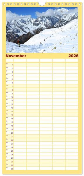 Produktbild: Familienplaner 2026 - Einzigartiges NEPAL mit 5 Spalten (Wandkalender, 21 x 45 cm) CALVENDO