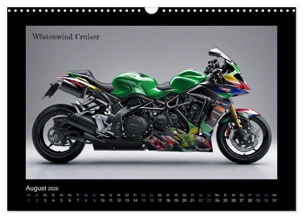 Produktbild: Verr&uuml;ckte 2-Rad Fantasien einer KI (Wandkalender 2026 DIN A3 quer), CALVENDO Monatskalender