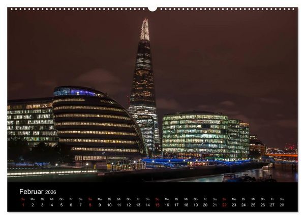 Produktbild: London - Nachts an der Themse (Wandkalender 2026 DIN A2 quer), CALVENDO Monatskalender