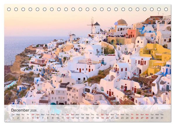 Produktbild: Whispers of Santorini (Desk Calendar 2026 DIN A5 landscape), CALVENDO 12 Month DeskCalendar