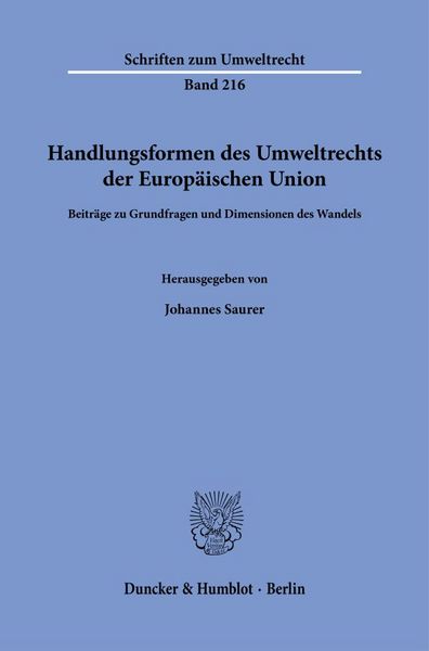 Produktbild: Handlungsformen des Umweltrechts der Europ&auml;ischen Union