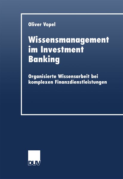 Produktbild: Wissensmanagement im Investment Banking