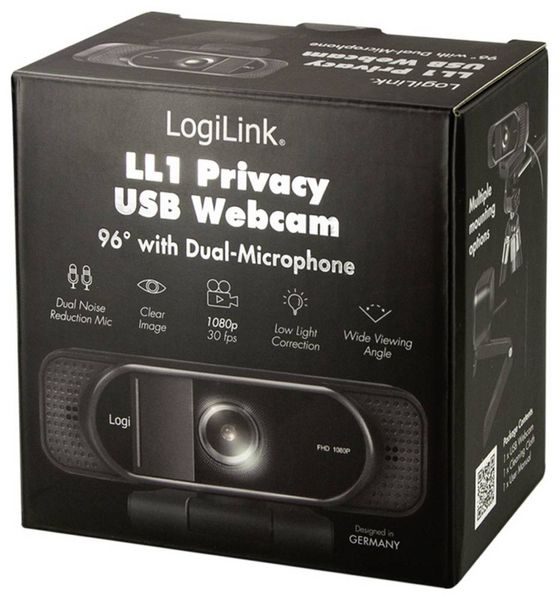 Produktbild: LogiLink UA0381 Full HD-Webcam Klemm-Halterung, Mikrofon