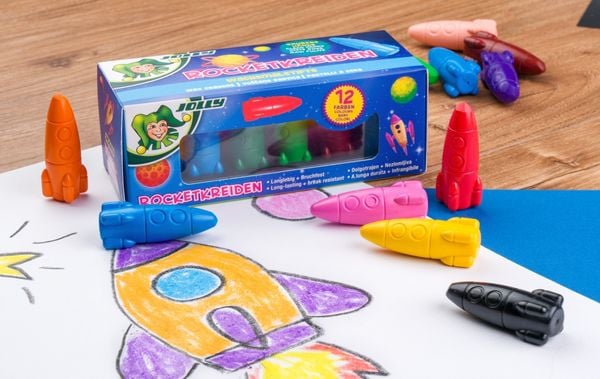 Produktbild: JOLLY Rocketkreiden, Raketen Wachsmalstifte, 12er Set