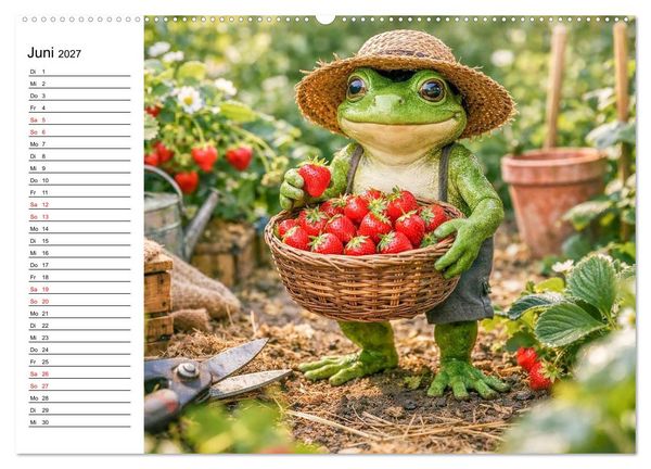 Produktbild: Frosch im Garten (hochwertiger Premium Wandkalender 2027 DIN A2 quer), Kunstdruck in Hochglanz