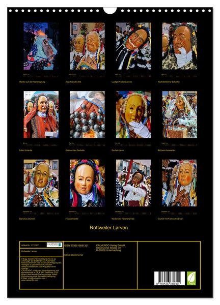 Produktbild: Rottweiler Larven (Wandkalender 2026 DIN A3 hoch), CALVENDO Monatskalender