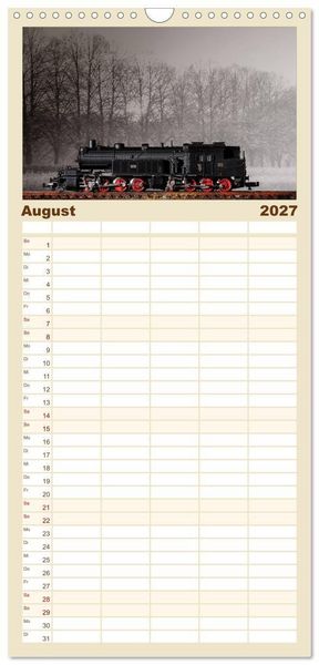 Produktbild: Familienplaner 2027 - Dampflokomotiven in Spur N mit 5 Spalten (Wandkalender, 21 x 45 cm) CALVENDO