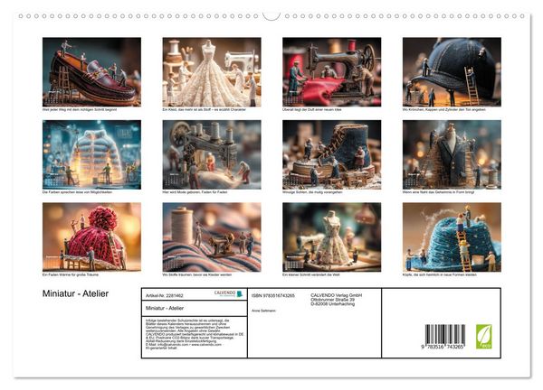 Produktbild: Miniatur - Atelier (hochwertiger Premium Wandkalender 2026 DIN A2 quer), Kunstdruck in Hochglanz