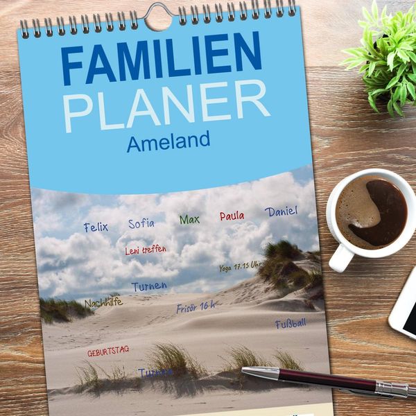 Produktbild: Familienplaner 2026 - Ameland mit 5 Spalten (Wandkalender, 21 x 45 cm) CALVENDO