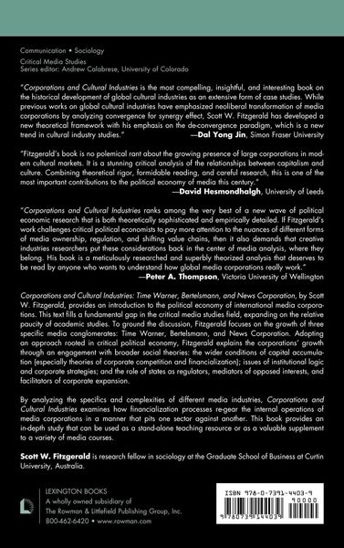 Produktbild: Fitzgerald, S: Corporations and Cultural Industries