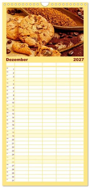Produktbild: Familienplaner 2027 - KAFFEE 2027 mit 5 Spalten (Wandkalender, 21 x 45 cm) CALVENDO